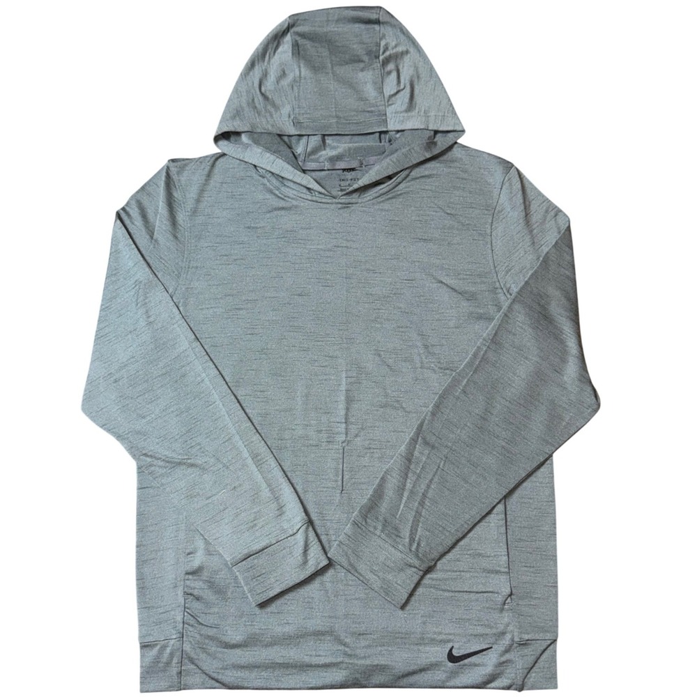 Nike Yoga Dri-FIT Mens Grey‎ Heather Lightweight Pullover Hoodie S CZ2219-068
